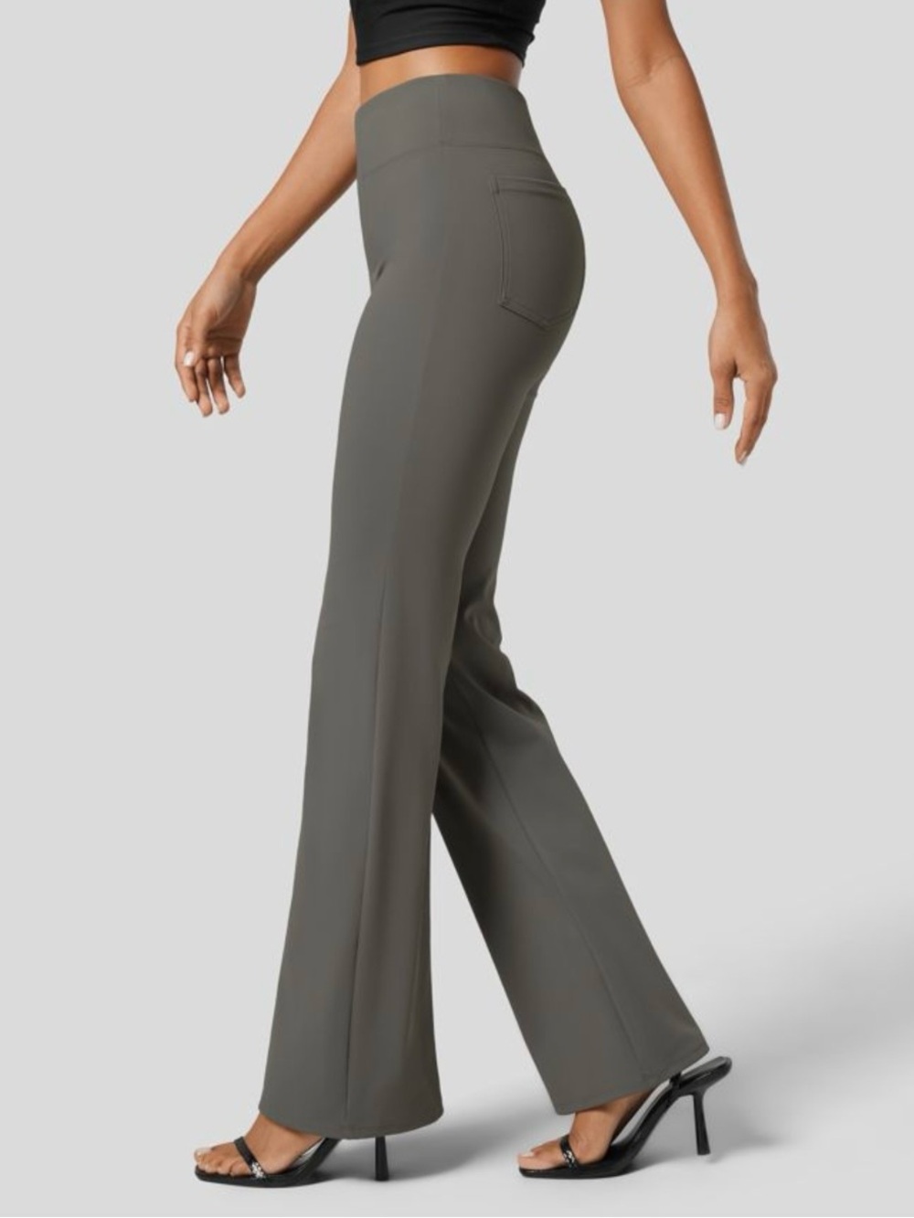 Halara Flex High Waisted Back Side Pocket Slight Flare Work Pants